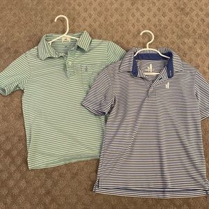Set of two Boys Johnnie-O striped polo shirts size 8